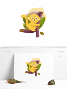 动物形象金丝猴珍稀动物国家级保护卡通形象可爱猴子
