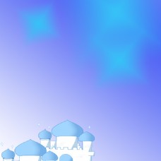蓝色梦幻卡通城堡背景图