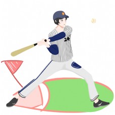 棒球运动卡通插画