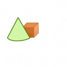 方圆数学圆锥立体正方体矢量图标免抠图
