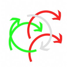 矢量双色循环箭头PNG图片