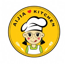 圆形小厨师logo爱家厨房