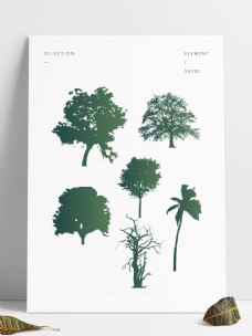 矢量树木剪影设计元素