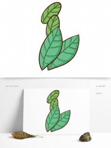 简约植物树叶图案设计