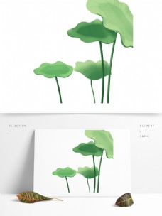 绿色植物荷叶图案设计