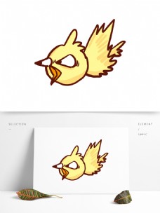 卡通可爱黄色小鸟
