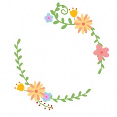 花朵装饰边框插画