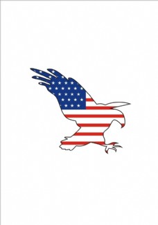 老鹰美国鹰动物飞禽国旗