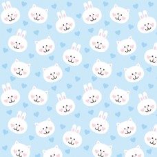 小可爱可爱小白兔小猫咪童装印花