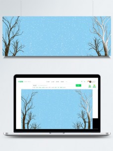 清新彩绘冬季树林背景设计