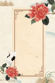 中国风古典花朵海报背景