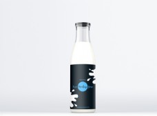牛奶饮料瓶装包装瓶模板贴图样机