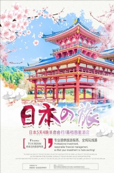 唯美樱花日本之旅旅游海报