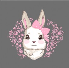 儿童小兔子粉粉的图案设计