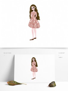 原创可爱韩系女孩元素设计