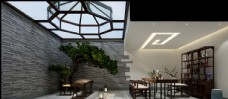 新中式茶室效果图3D模型