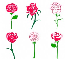 浪漫情人节浪漫七夕情人节手绘玫瑰花素材