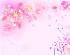唯美梦幻粉色花朵背景墙