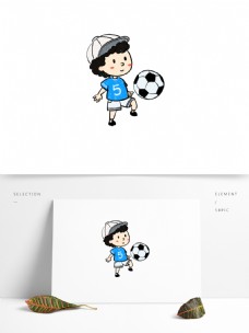 手绘运动足球少年