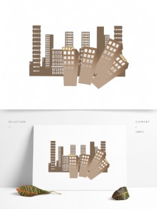 城市建筑物房屋插画