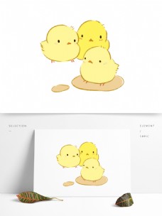 可爱黄色小鸡图案