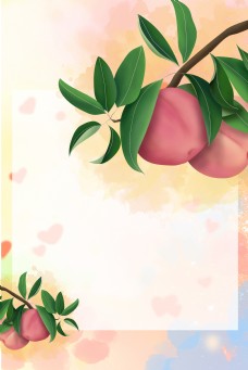 五月水果桃子唯美背景图片