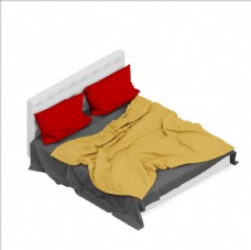 主卧床铺模型