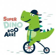 字体鳄鱼骑自行车