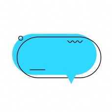 蓝色电商促销抽象符号对话框