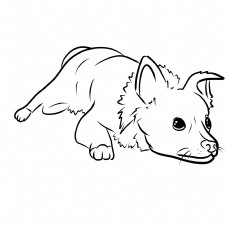卡通手绘线条简笔画元素狗