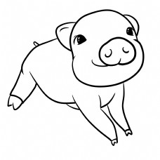 卡通手绘线条简笔画元素猪