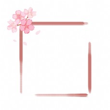 春天海报春季粉色樱花边框卡通素材下载