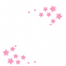 春天海报春季粉色樱花边框卡通素材下载