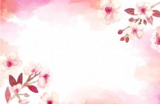 粉色植物花朵花卉树叶手绘背景
