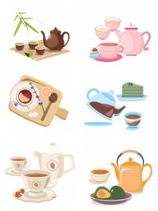 茶杯茶壶茶叶下午茶套图