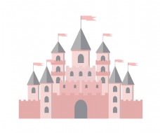 卡通建筑城堡建筑卡通插画