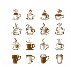 咖啡杯咖啡剪影