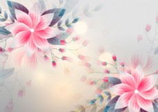 画册封面背景粉色植物花朵花卉树叶手绘背景