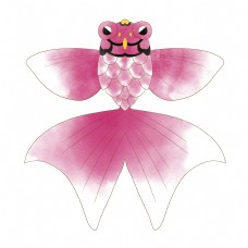 粉色的金鱼风筝插画