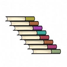楼书彩色书本楼梯插图