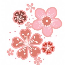 装饰画漂亮的樱花装饰插画