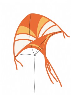 橙色的精美风筝插画