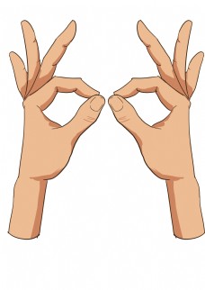 捏住手势卡通插画