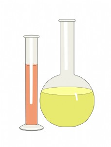 化学玻璃器皿和液体
