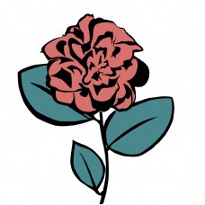玫瑰花纹身装饰插画