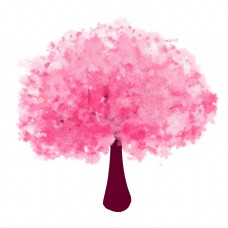 漂亮的樱花树插画