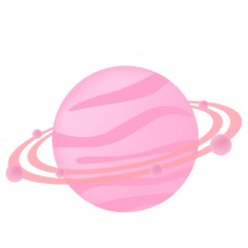 卡通粉色星球插画