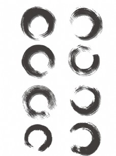 中国风设计圆圈墨迹