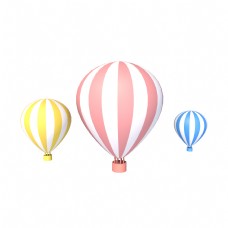 C4D漂浮热气球素材