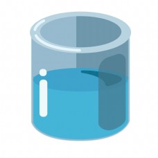 蓝色的卡通烧杯插画